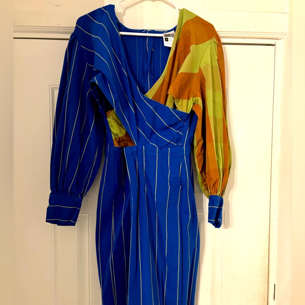 Striped Pencil Dress with Cutout